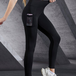 Women's Breathable Yoga Leggings with Pocket and Wide Waistband - Soft and Comfortable Activewear for Fitness Workouts.