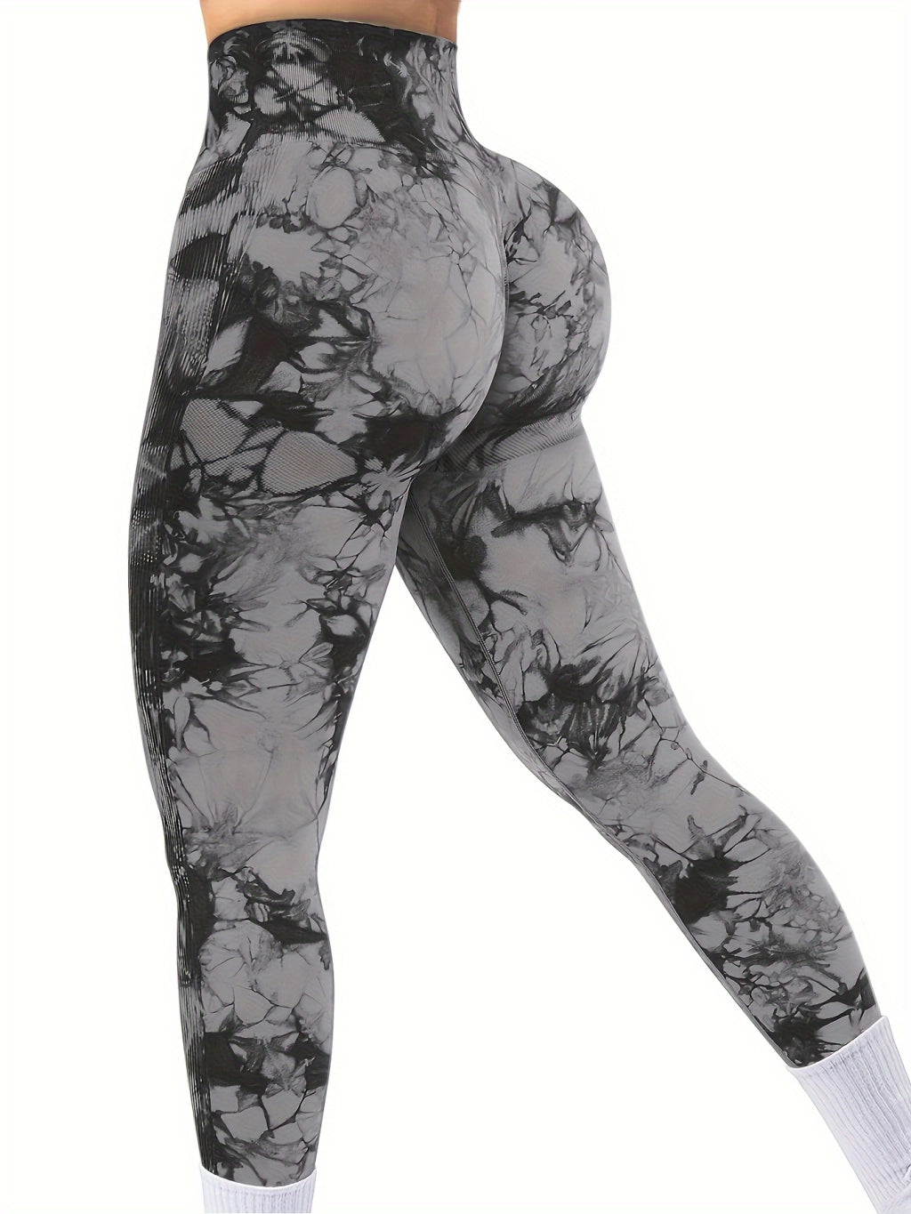 Upgrade Your Workout Wardrobe with High-Elastic Tie Dye Yoga Pants - Perfect for Pilates, Running, and More!.