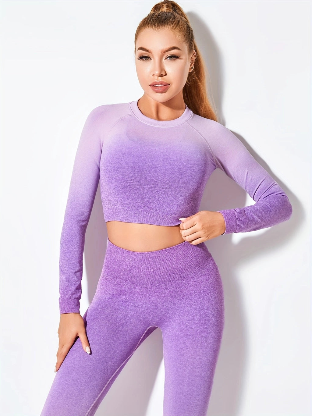 Get Your Ideal Workout Look with Our Ombre Yoga Set - High Stretch, Comfortable, and Stylish!.