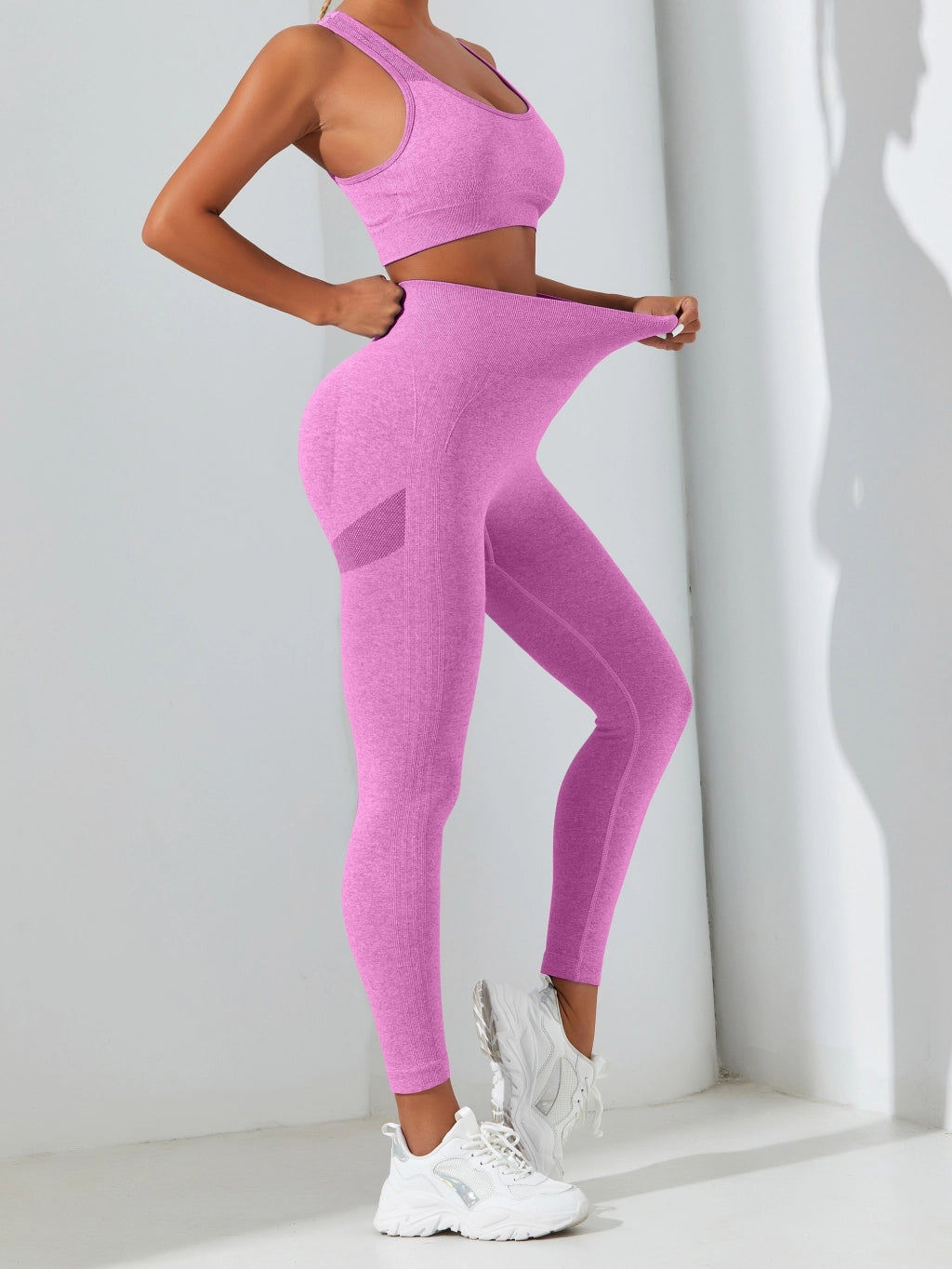 Upgrade Your Fitness: 2pc High-Waisted Yoga Set with Removable Pads - Women's Activewear.