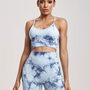 Stylish Tie-Dye Workout Set for Women - Quick-Dry, High Stretch Fabric, Perfect for Active Athletes.