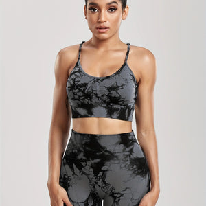 Stylish Tie-Dye Workout Set for Women - Quick-Dry, High Stretch Fabric, Perfect for Active Athletes.