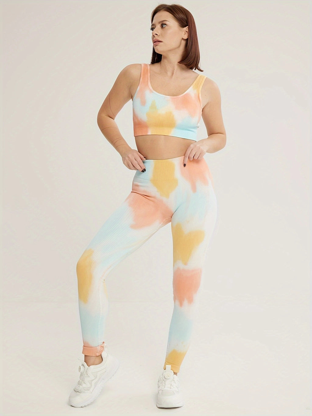 Ultimate Tie-Dye Sports Set - Perfect for Yoga, Running, and Cycling.