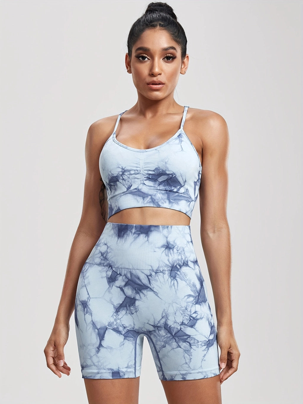 Get Active with Our Tie-Dye Sports Set - Quick Dry, Comfort Fit, Perfect for Yoga & Gym.