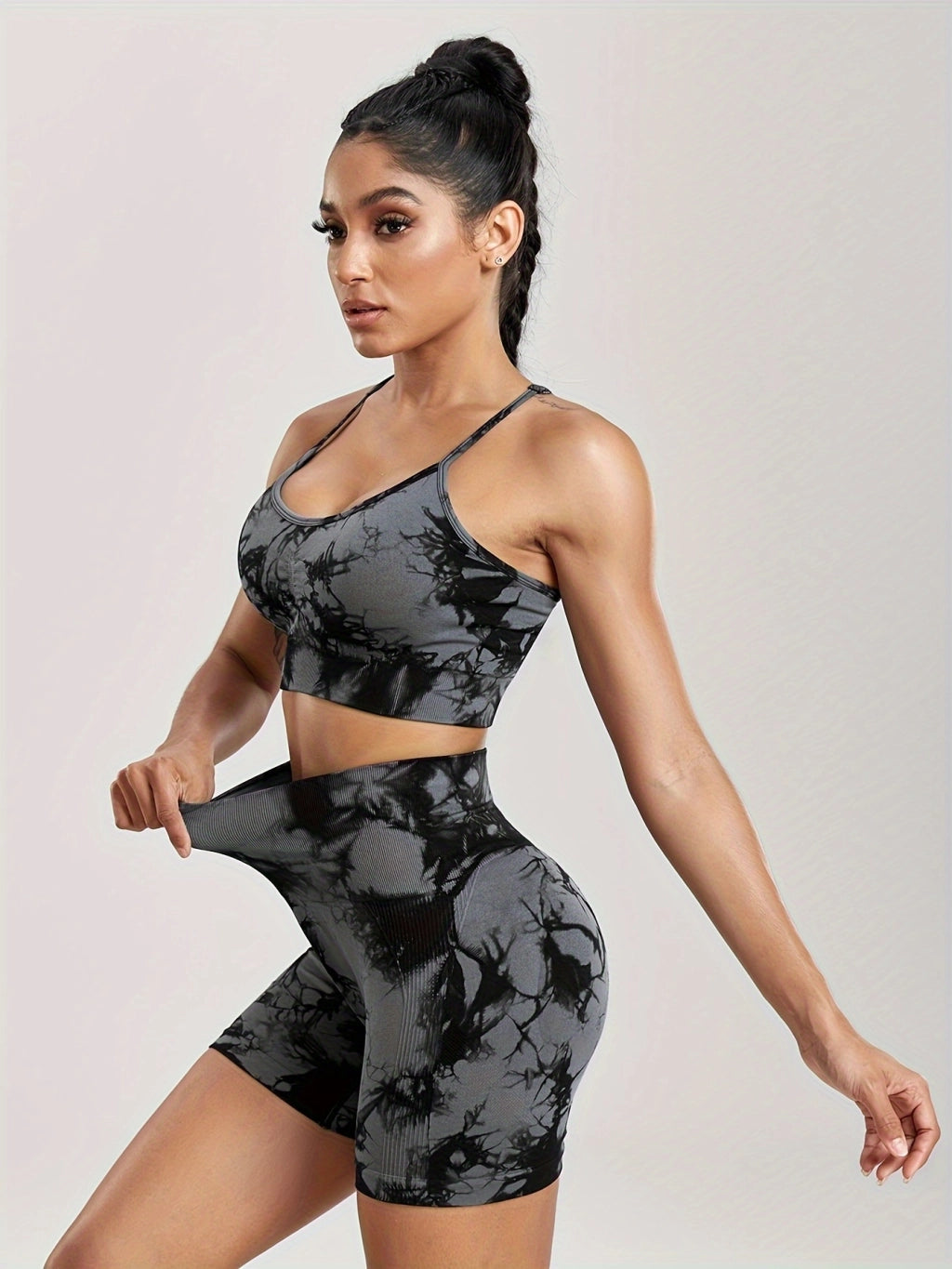 Get Active with Our Tie-Dye Sports Set - Quick Dry, Comfort Fit, Perfect for Yoga & Gym.