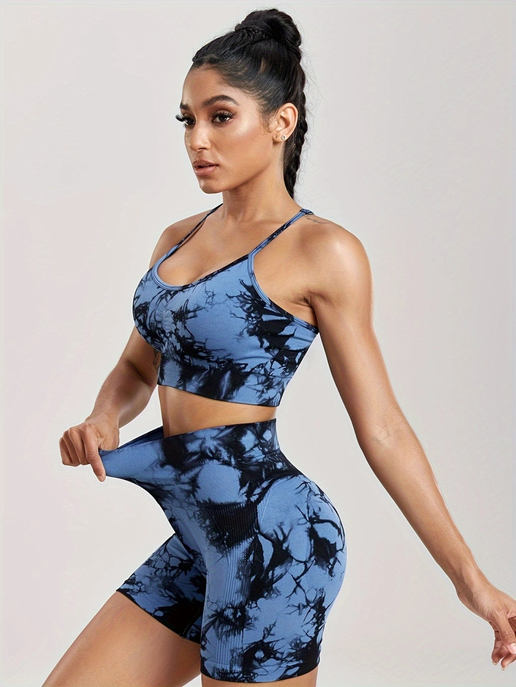 Get Active with Our Tie-Dye Sports Set - Quick Dry, Comfort Fit, Perfect for Yoga & Gym.