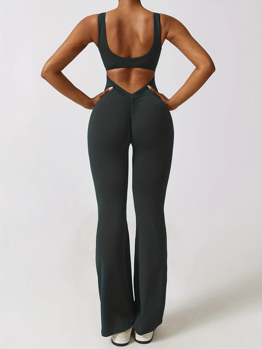 Ultimate Yoga Bodysuit: High Waist, Flare Leggings with Pockets.