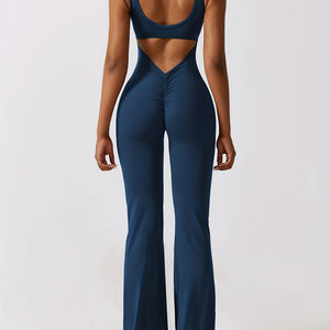 Ultimate Yoga Bodysuit: High Waist, Flare Leggings with Pockets.