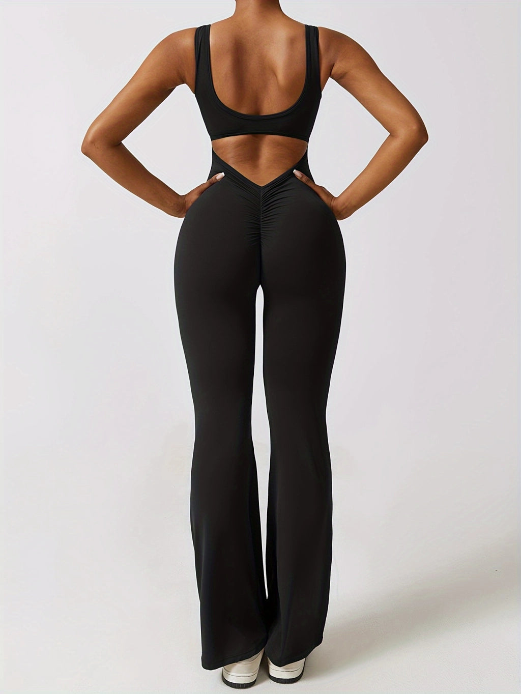 Ultimate Yoga Bodysuit: High Waist, Flare Leggings with Pockets.