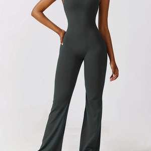 Ultimate Yoga Bodysuit: High Waist, Flare Leggings with Pockets.