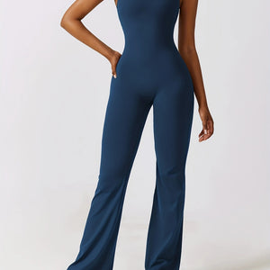 Ultimate Yoga Bodysuit: High Waist, Flare Leggings with Pockets.