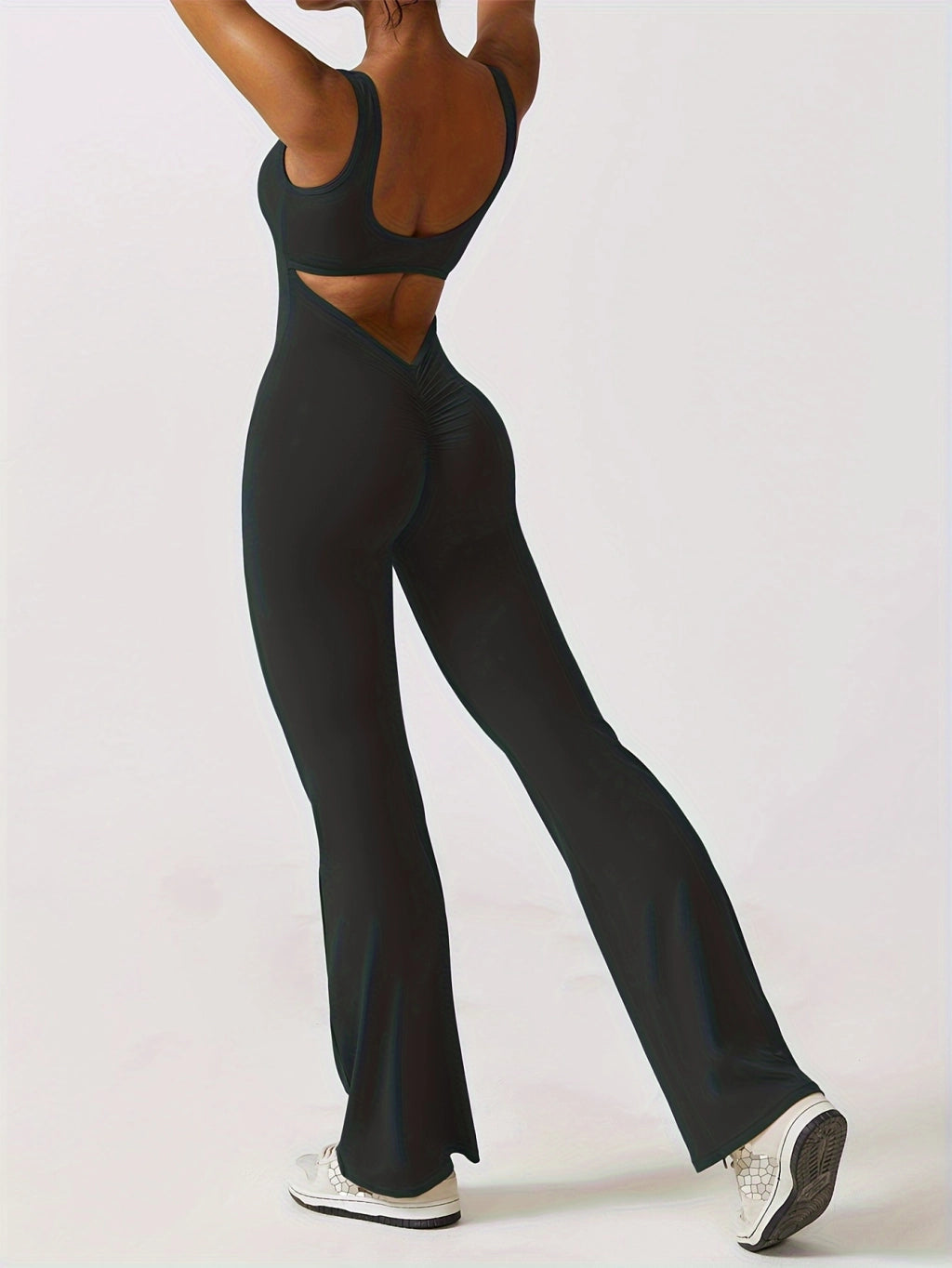 Ultimate Yoga Bodysuit: High Waist, Flare Leggings with Pockets.