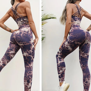 Get Fit with Our High-Waisted Tie Dye Leggings - Perfect for Any Workout!.