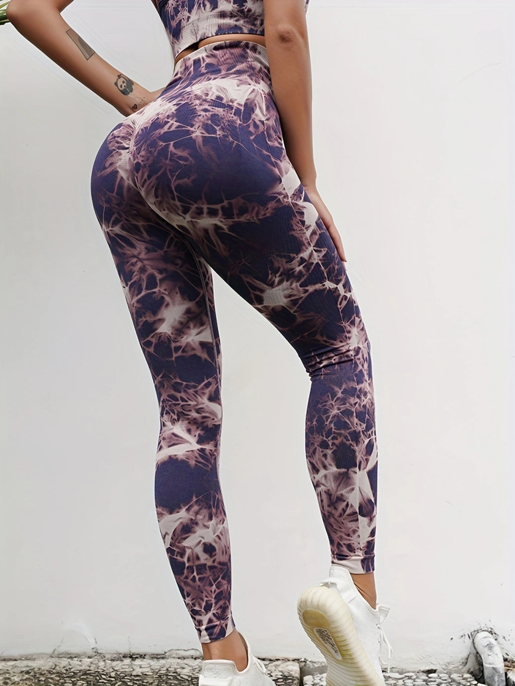 Get Fit with Our High-Waisted Tie Dye Leggings - Perfect for Any Workout!.