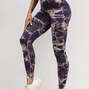 Get Fit with Our High-Waisted Tie Dye Leggings - Perfect for Any Workout!.