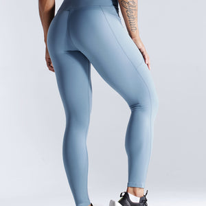 Solid Side Pockets Running Cropped Pants, High Waist Fashion Butt-lifting Yoga Fitness Workout Breathable Sports Leggings, Women's Activewear.