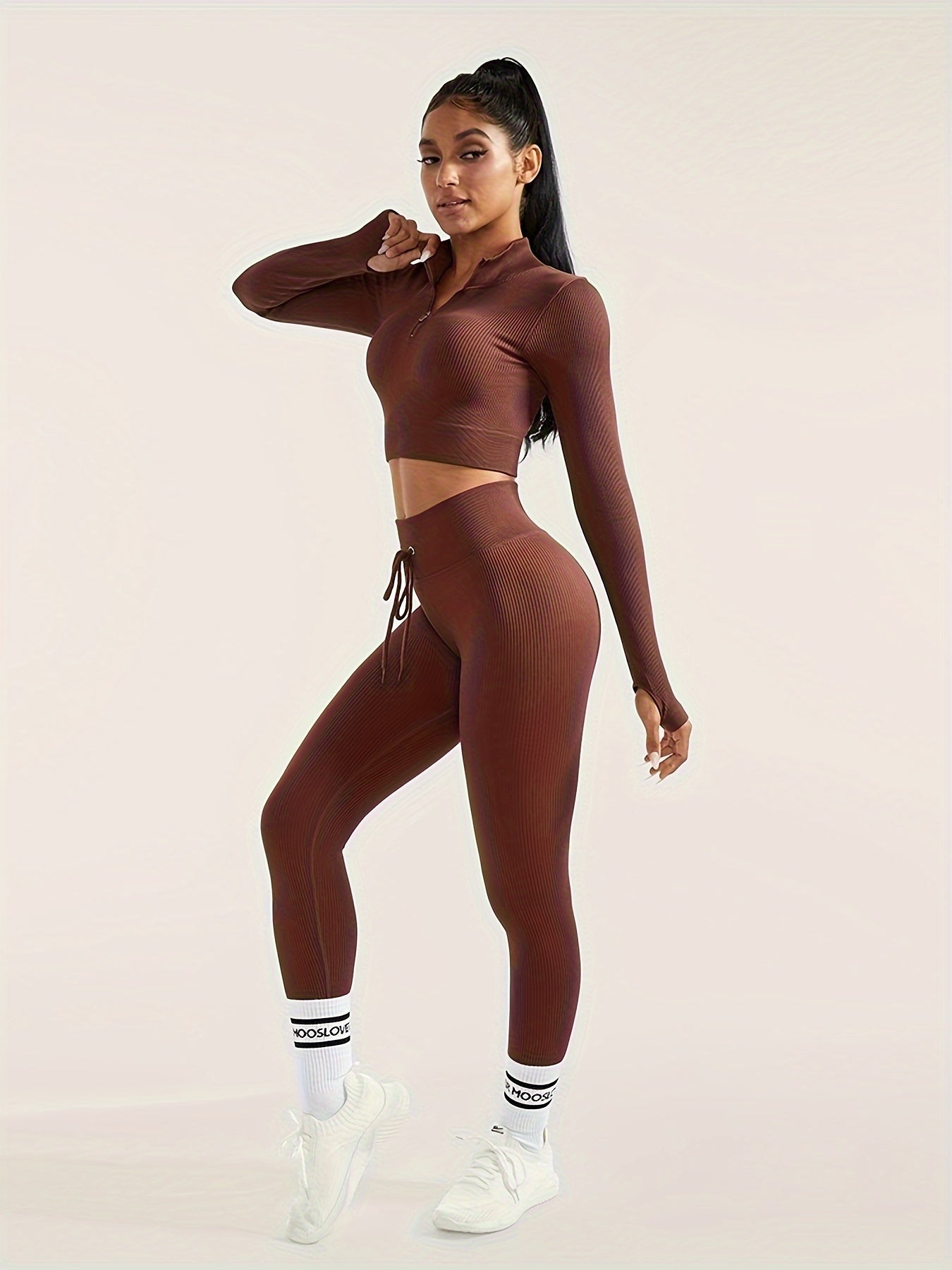 Ultimate Seamless Yoga Set - High-Waisted Leggings and Crop Top' "Unleash Your Inner Athlete with Our Seamless Yoga Set - High-Waisted Leggings and Crop Top.