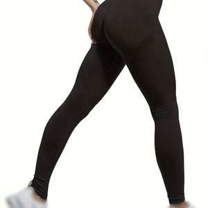 Women's High Waist Tummy Control Yoga Pants, Slim Fit Peach Lift Leggings, Quick Dry Athletic Stretch Bottoms for Fitness and Gym.