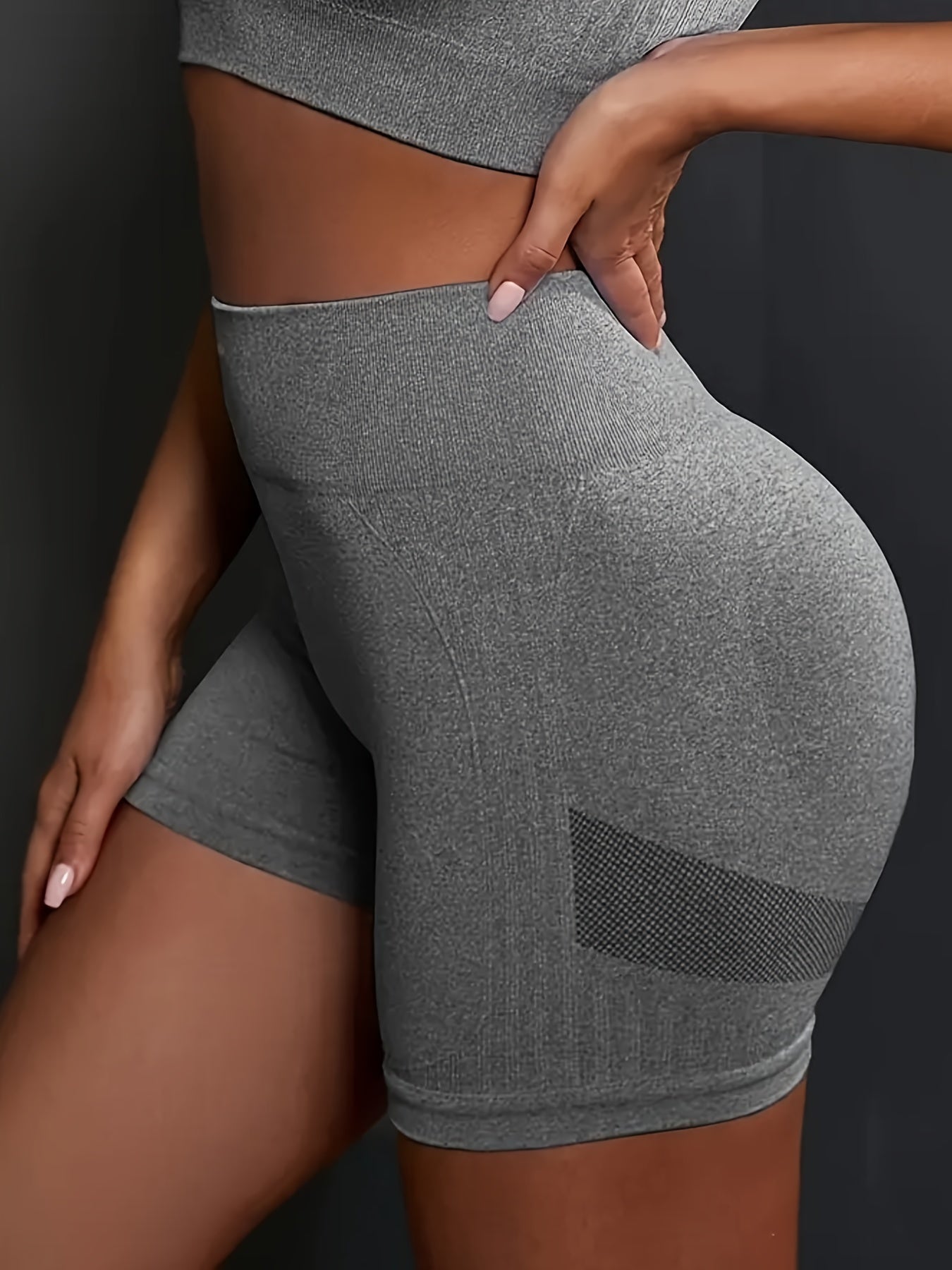 High Waisted Scrunch Butt Lifting Seamless Yoga Shorts, Quick Drying High Stretch Workout Gym Biker Shorts, Women's Activewear.