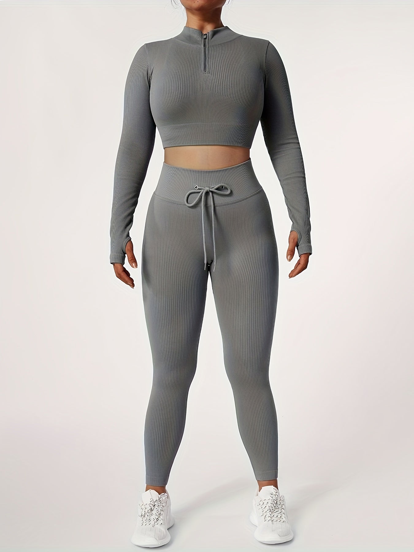 Ultimate Seamless Yoga Set - High-Waisted Leggings and Crop Top' "Unleash Your Inner Athlete with Our Seamless Yoga Set - High-Waisted Leggings and Crop Top.