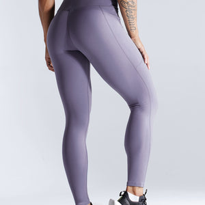 Solid Side Pockets Running Cropped Pants, High Waist Fashion Butt-lifting Yoga Fitness Workout Breathable Sports Leggings, Women's Activewear.