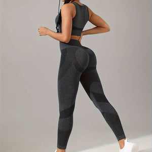 2pcs Yoga Workout Set, Sports Bra & High Waist Running Sports Leggings Suit, Women's Activewear.