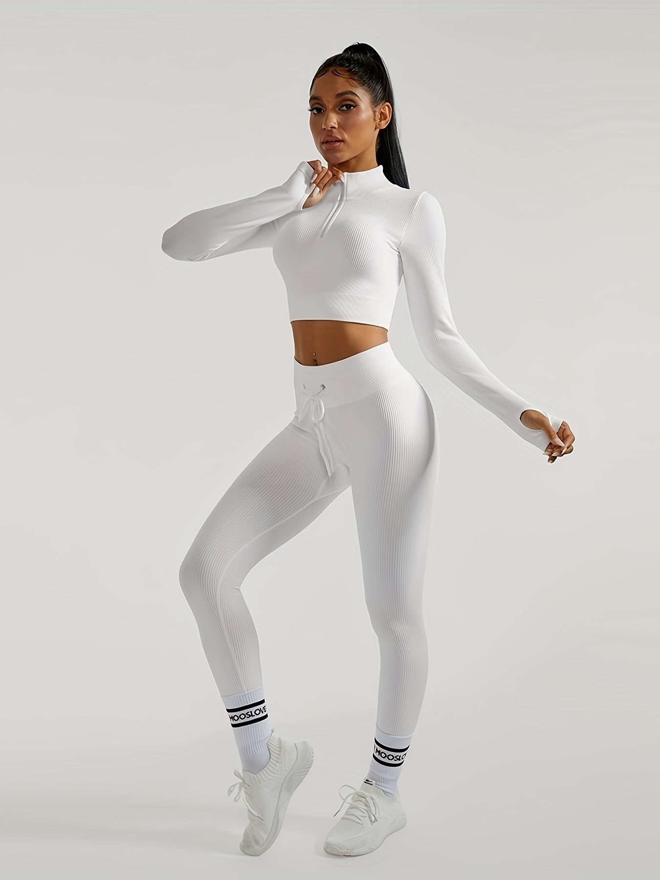 Ultimate Seamless Yoga Set - High-Waisted Leggings and Crop Top' "Unleash Your Inner Athlete with Our Seamless Yoga Set - High-Waisted Leggings and Crop Top.