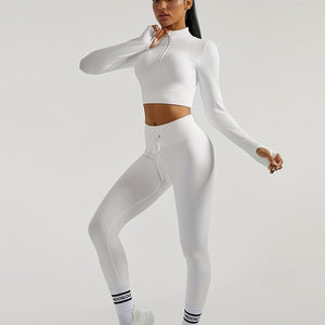 Ultimate Seamless Yoga Set - High-Waisted Leggings and Crop Top' 