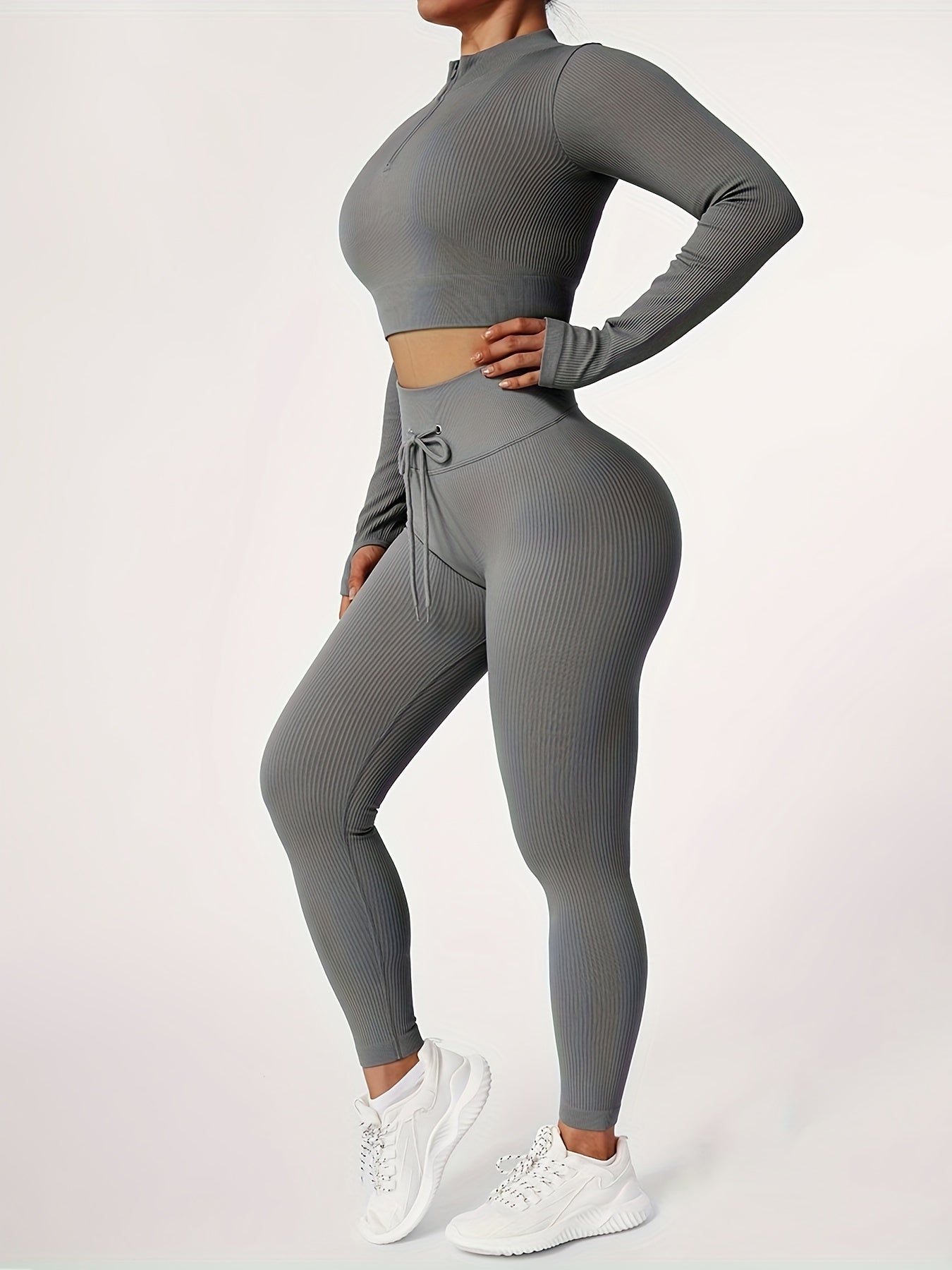 Ultimate Seamless Yoga Set - High-Waisted Leggings and Crop Top' "Unleash Your Inner Athlete with Our Seamless Yoga Set - High-Waisted Leggings and Crop Top.