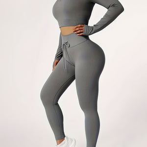 Ultimate Seamless Yoga Set - High-Waisted Leggings and Crop Top' 