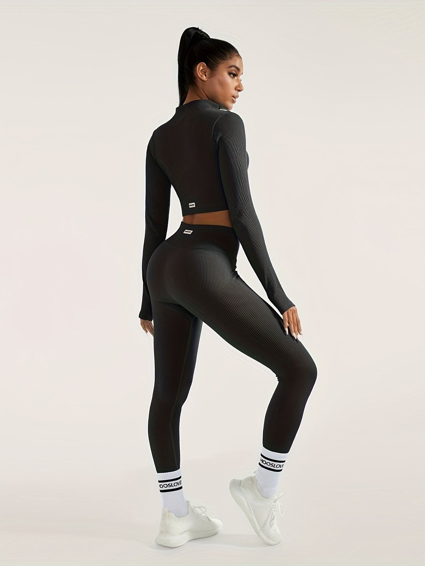 Ultimate Seamless Yoga Set - High-Waisted Leggings and Crop Top' "Unleash Your Inner Athlete with Our Seamless Yoga Set - High-Waisted Leggings and Crop Top.