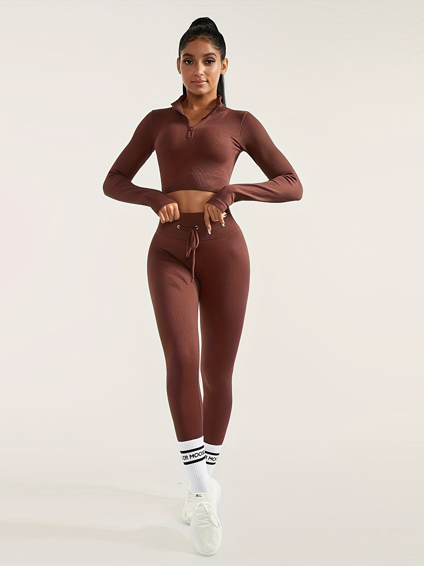 Ultimate Seamless Yoga Set - High-Waisted Leggings and Crop Top' "Unleash Your Inner Athlete with Our Seamless Yoga Set - High-Waisted Leggings and Crop Top.